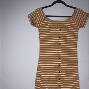 Orange & White Stripes Dress